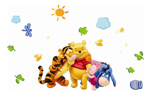 Sticker Vinil Decorativo De Pared Winnie The Pooh Y Amigos