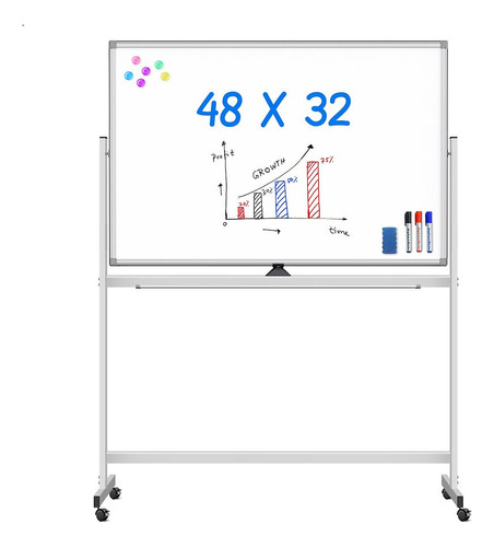 Maxtek Pizarra Enrollable Doble Cara 80x120 Móvil Pintarron