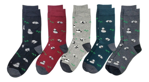 Qikun® Pack 12 Calcetines Algodón Diseño Panda Hombre