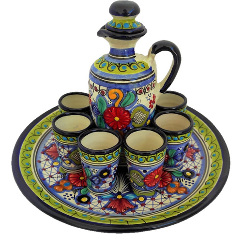 Juego Tequileros De Talavera 100% Original Set 10 Pza.