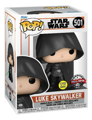 Funko Pop Luke Skywalker 501 Star Wars Mandalorian Glow