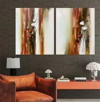 Comprar Cuadro Díptico Pintado A Mano Moderno Decorativo Abstracto