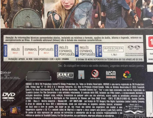 Dvd Vikings 1a Temporada Completa 3 Dvds Original