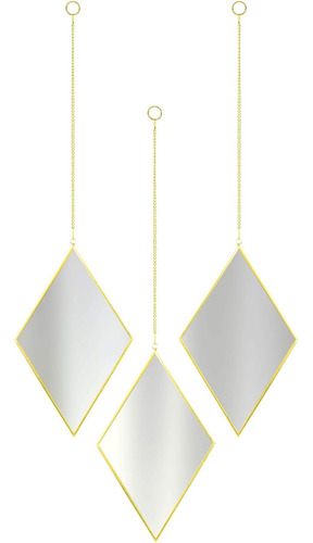 Coolxuan - Espejo Hexagonal Pared, Color Dorado
