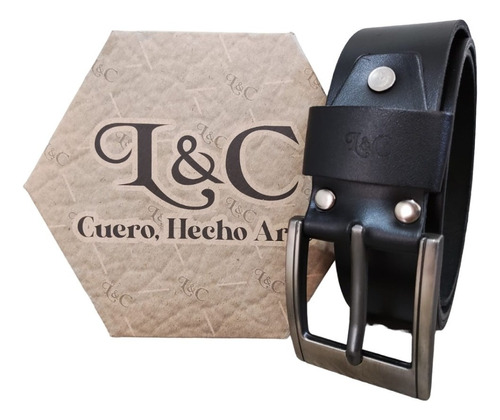 Correa Cinturon Cuero Elegante Hebilla Metalica Hombre Clasi