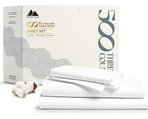 Comprar Juego De Sábanas Dobles Blancas De 100% Algodón De 500 Hilos