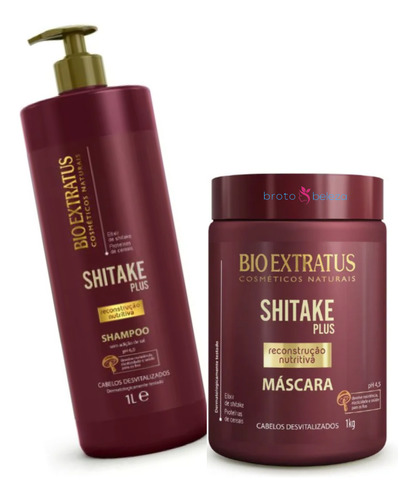 Kit Shampoo/máscara Shitake Plus 2x1 Reconstrução Nutritiva