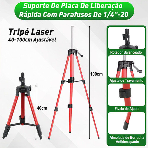 Dobevi 12 Linhas Nível A Laser Verde, 3*360° Nível Laser Autonivelante , Ip54 Com Linhas Verticais E Horizontais, Nível De Laser Linha Cruzada Com 2*3600mah Baterias Grandes,suporte Magnético, Tripé
