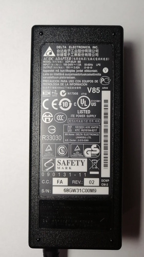 Fonte Carregador 19v 3.42a Notebook Itautec Lenovo Microboard Philco Com Cabo De Alimentação