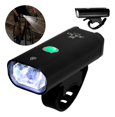 Farol Luz Lanterna Bicicleta Recarregável Bike Usb 250lm Cor Branco