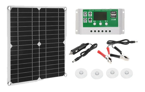 Kit De Panel Solar De 12 W, Cargador De Batería De 60 A 12 V