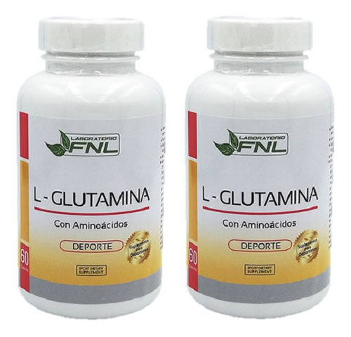 L- Glutamina Fnl 2 Fcos 2x60cap 500mg. Regeneracion Muscular