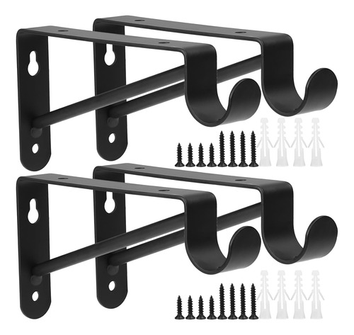Soportes De Estante Y Barra Para Montaje En Pared 4 Piezas
