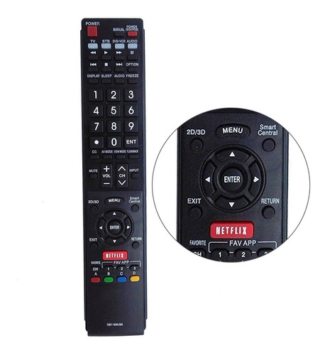 Control Remoto Gb118wjsa Smart Tv Sharp Aquos Tv Gb005wjs...