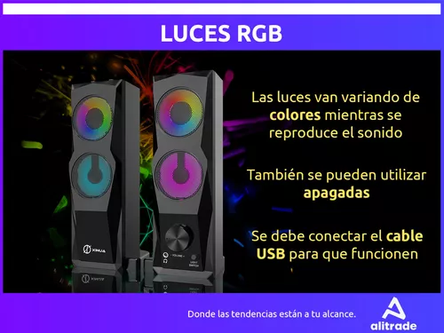 Parlante Barra De Sonido Bluetooth Luces Rgb Estéreo Usb