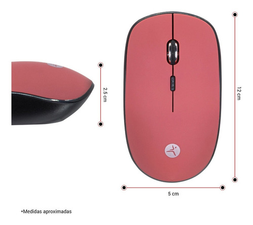 Mouse Inalámbrico Techzone 1200 Dpi Tipo Diamante Rojo /vc