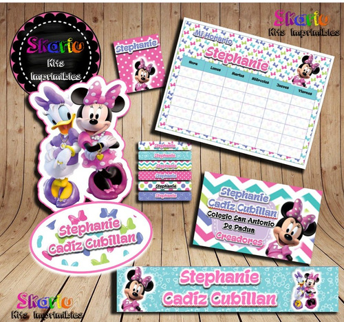 Etiquetas Escolares Digitales Minnie Mouse Imprimibles Pdf