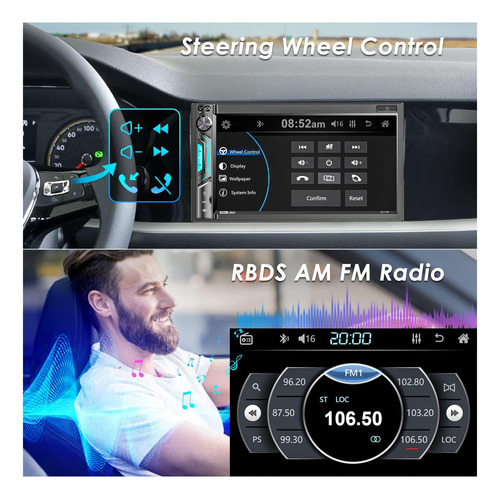 Car Bluetooth Doble Din Estereo: Receptor De Audio De Audio