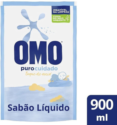 Kit C/4 Sabão Líquido Puro Cuidado Omo 900ml C/ Nota Fiscal