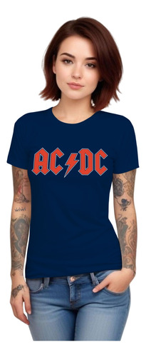 Polera Mujer Ac/dc Bold Musica Algodón Orgánico Wiwi