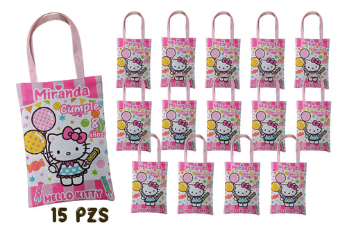 15 Dulceros Bolsas Hello Kitty Cumpleaños Fiesta Agua Hello Kitty