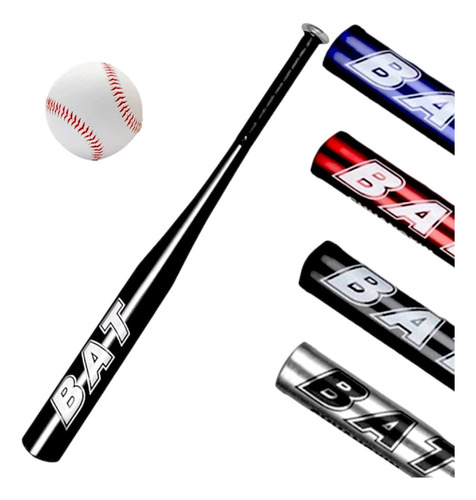 Bate De Beisbol Aluminio 72cm Grande + Pelota Color Azul