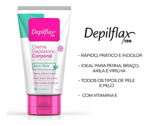 Kit Depilflax Creme Depilatório Aloe Vera Facial E Corporal