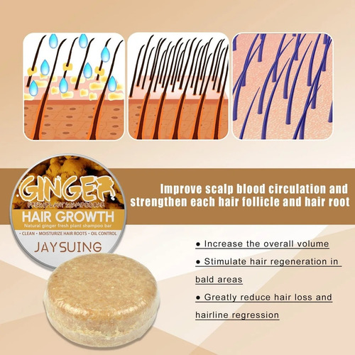 2pcs Barras De Shampoo De Gengibre Para O Crescimento Do Cab
