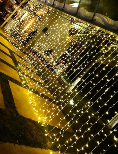 Imagem 7 de 8 de Cortina 500 Leds Branco Quente 3 X 2,5 Metros Casamentos