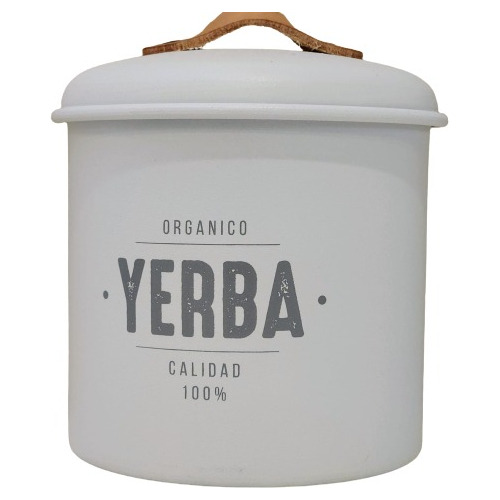 Tarro Frasco Enlozado  Contenedor Yerba Vintage Hermético 