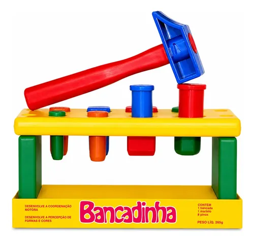 Brinquedo Educativo Para Bebês Bancadinha Com  Martelinho