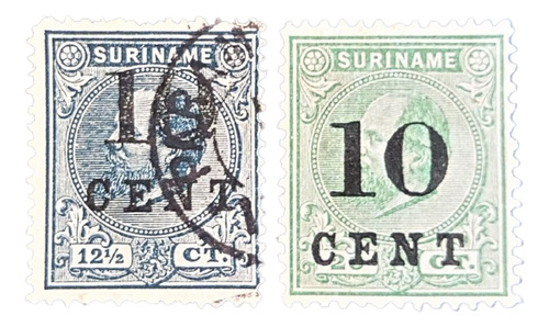 Surinam, Lote Yv 29-31 Guillermo Iii Resello 1898 N U L18247