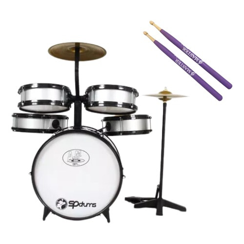 Bateria Infantil Rock Baby Com Chimbal + Baqueta Extra