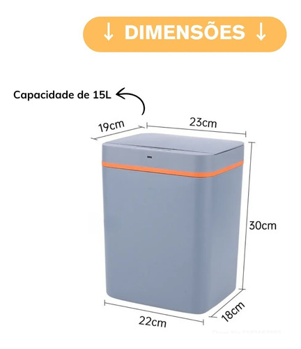Lixeira Inteligente Recarregável 12 Litros - Sortida Sortida