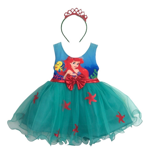 Disfraz Vestido Bebé Niña Sirenita Sirena Navidad Fiesta Cumpleaños 