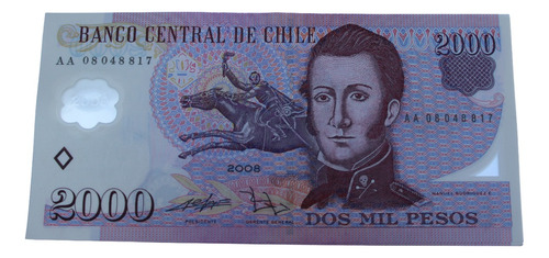 Billete De 2.000 Pesos, Año 2008, Polimero. Unc.