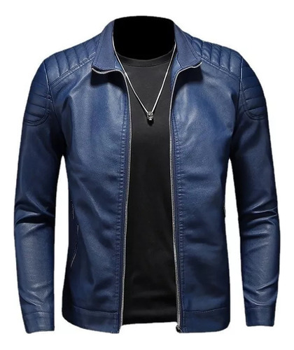 Chaqueta De Cuero Con Cuello Alto Para Hombre, Nueva Chaquet