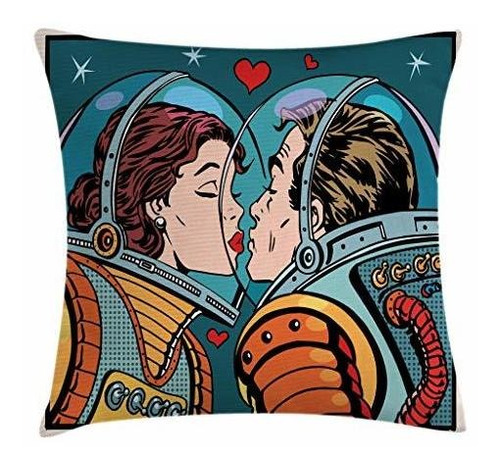 Ambesonne Love Throw Pillow Funda De Cojín, Space Man And Wo