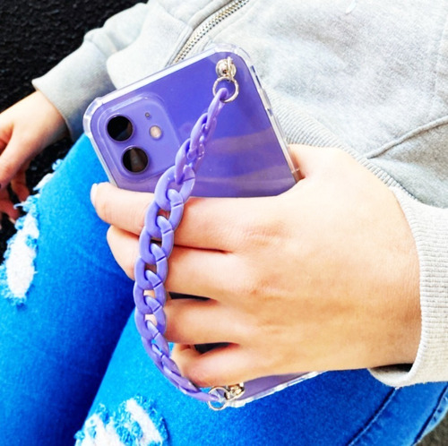 Imagen 4 de 7 de Funda Reforzada Strap Cadena Correa Mano Compatible Motorola