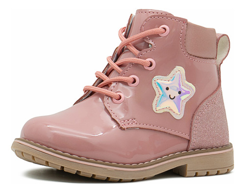 Bota Andanenes Para Niña Soporte Arco Estrellita Charol Piel
