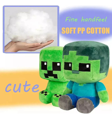 Juego De Peluche Minecraft De 2 Piezas, Regalo Para Niños