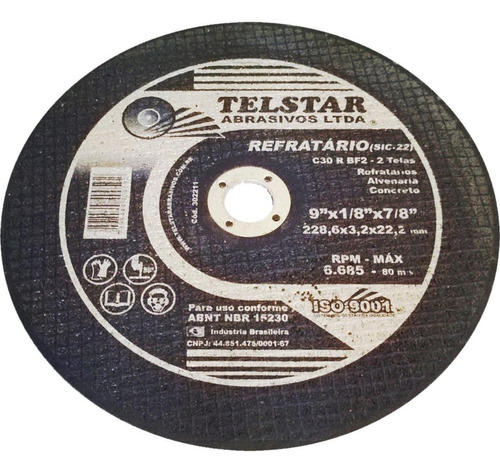 Disco Refratario Telstar 9 X 1/8 X 7/8 2 Telas 302211 - Ki