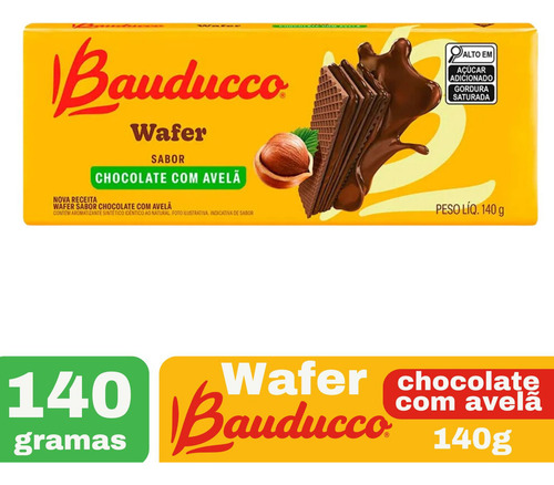 Wafer Bauducco Kit C/10 De 140g - Chocolate com avelã