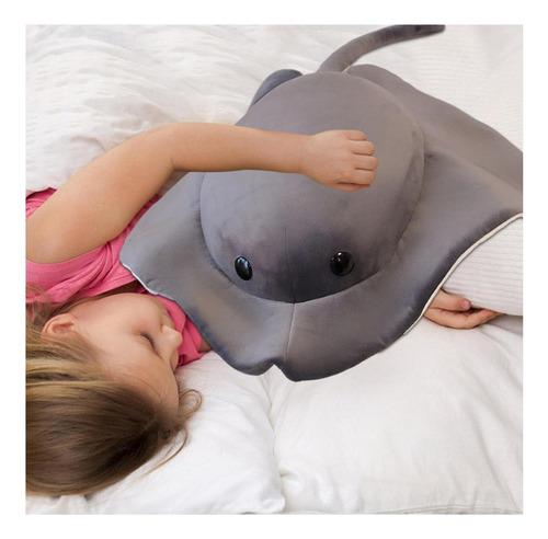 Cojín Realista De Mantarraya Sonriente, Peluche Marino