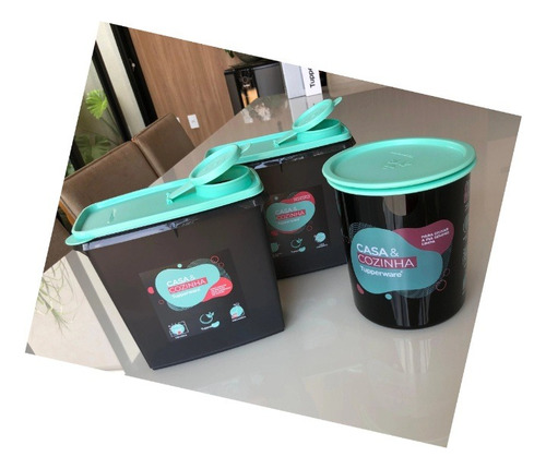 Tupperware Porta Sabão Em Pó + Amaciante + Lixinho Casa.