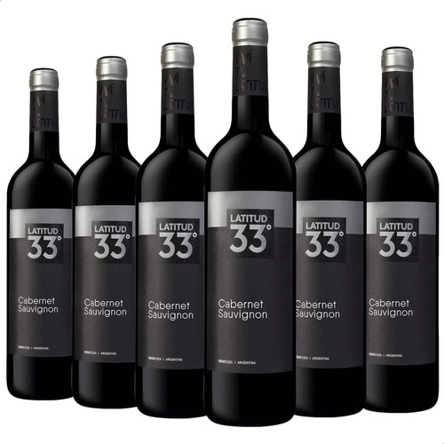Vino Tinto Latitud 33 Cabernet Sauvignon (6 Botellas 750ml)