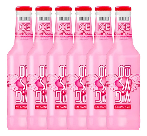 Bebida Alcoólica Ousadia Ice Morango - 275ml 6 Unidades