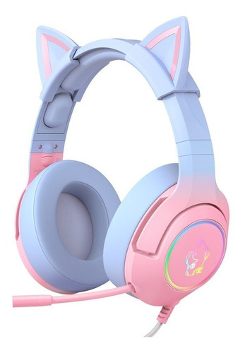 Audifonos Gaming Onikuma K9 Micrófono  Luces Color Azul-rosa Color Celeste Y Rosa Color De La Luz Rgb