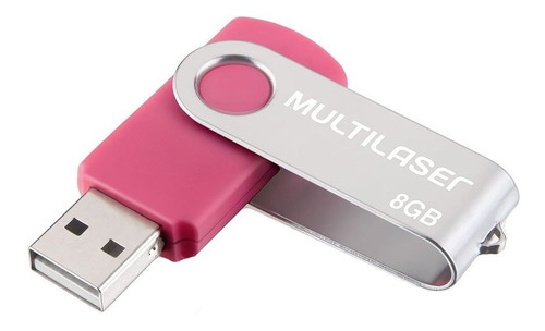 Pen Drive Multilaser Pd687 Twist 8gb Usb 2.0 Rosa