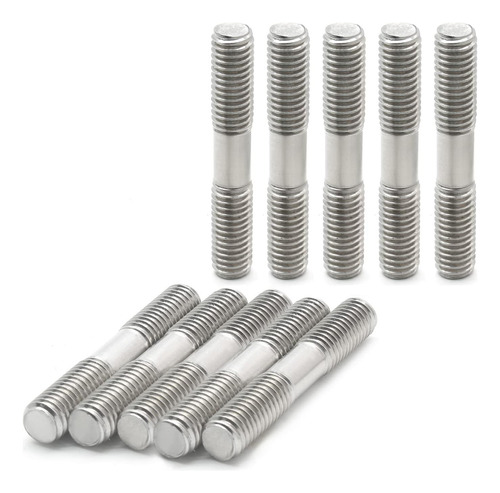 Augiimor 10pcs M10 X 50 Mm Stand Roscado De Doble Extremo,